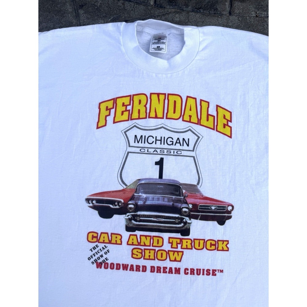 Vintage 90s Ferndale Michigan Woodward Dream Cruise Classic Car Show T-Shirt XL